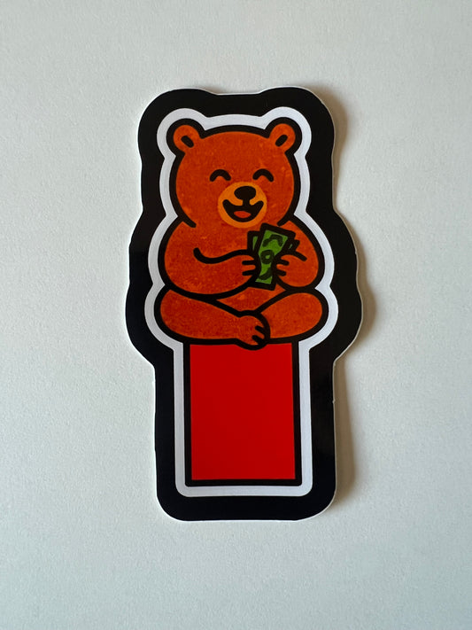 Happy Bear Die Cut Vinyl Sticker