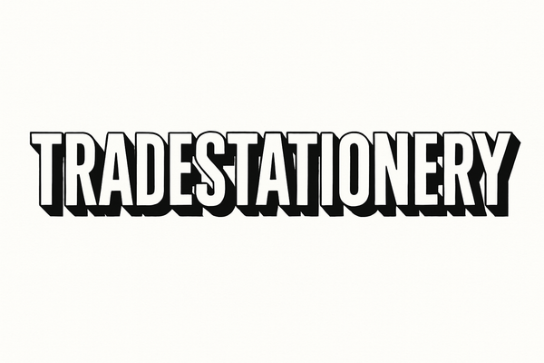 TRADESTATIONERY in a block shadow font